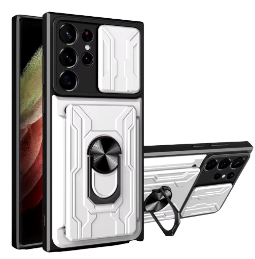 Wallet ShockProof Case for Galaxy S24 S23 S22 S21 Ultra Plus FE Bracket Samsung Card Holder