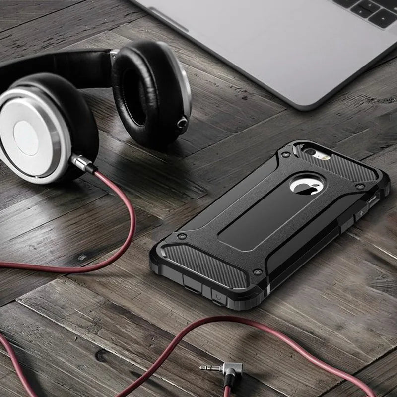 Armor Shield Case for iPhone 5 6 7 8 S Plus X XR XS Max ShockProof