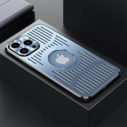 Metal Heat Dissipation Case for iPhone 12 to 16 Pro Max Plus with Magnetic Magsafe