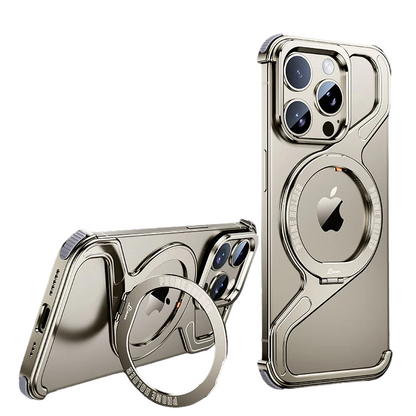 ShockProof Metal Z Shape iPhone Case For iPhone 13 14 15 16 Pro Max Magnetic Stand MagSafe