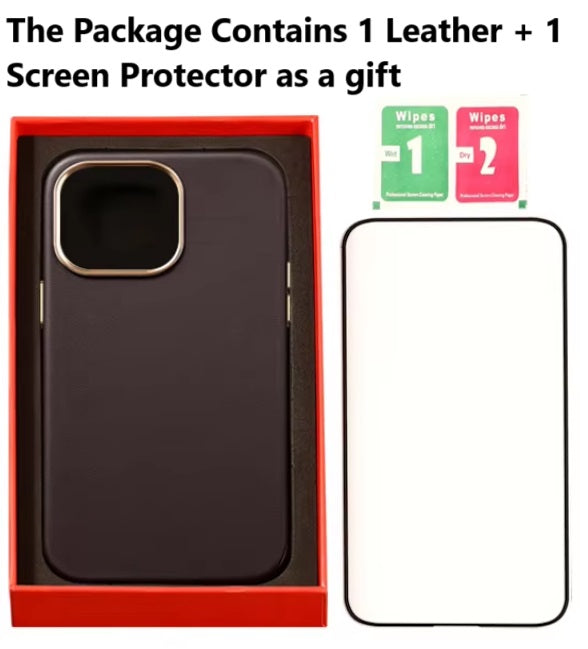 Nappa Leather Case for iPhone 15 14 13 12 Pro Max MagSafe