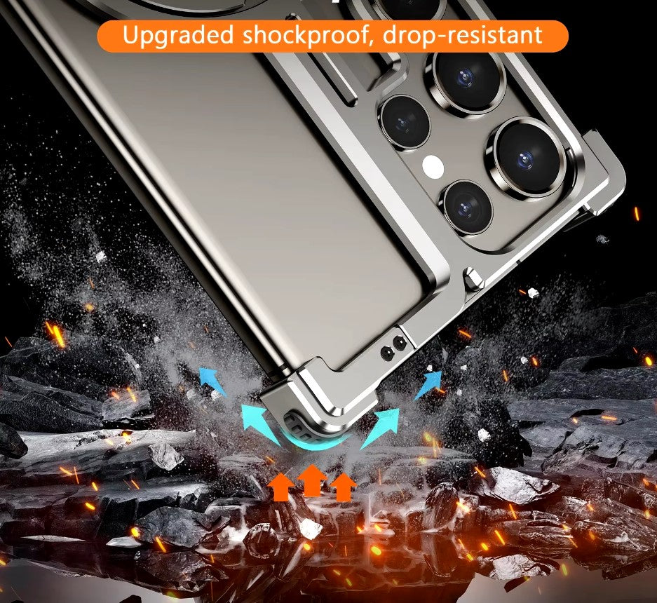 Frameless Aluminum Case for Galaxy S23 S24 Ultra Plus Shockproof Samgung MagSafe