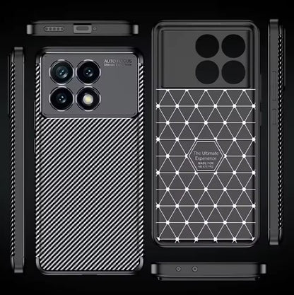 C&T Carbon Fiber Silicone Case For Poco X6 Pro 5G and Redmi Note 13 Pro 5G Shock Proof