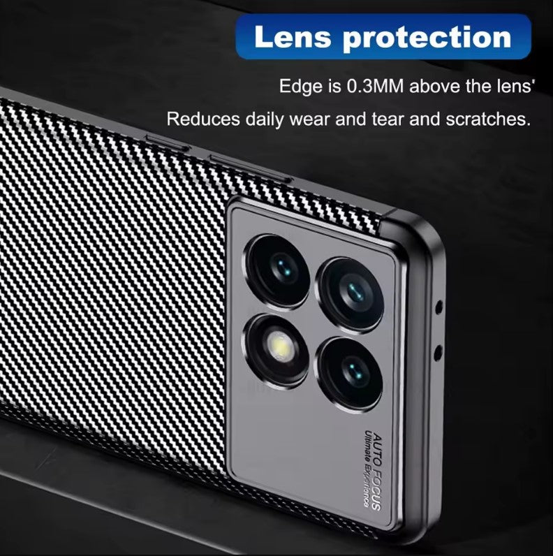 C&T Carbon Fiber Silicone Case For Poco X6 Pro 5G and Redmi Note 13 Pro 5G Shock Proof