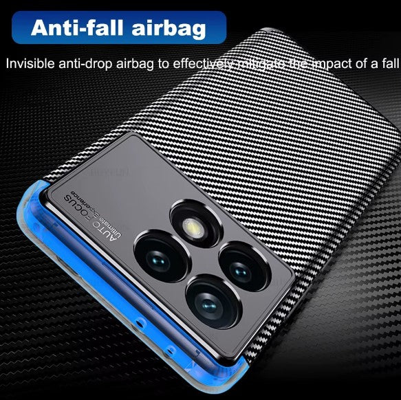 C&T Carbon Fiber Silicone Case For Poco X6 Pro 5G and Redmi Note 13 Pro 5G Shock Proof