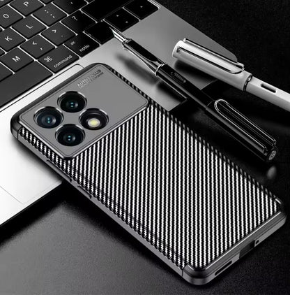 C&T Carbon Fiber Silicone Case For Poco X6 Pro 5G and Redmi Note 13 Pro 5G Shock Proof