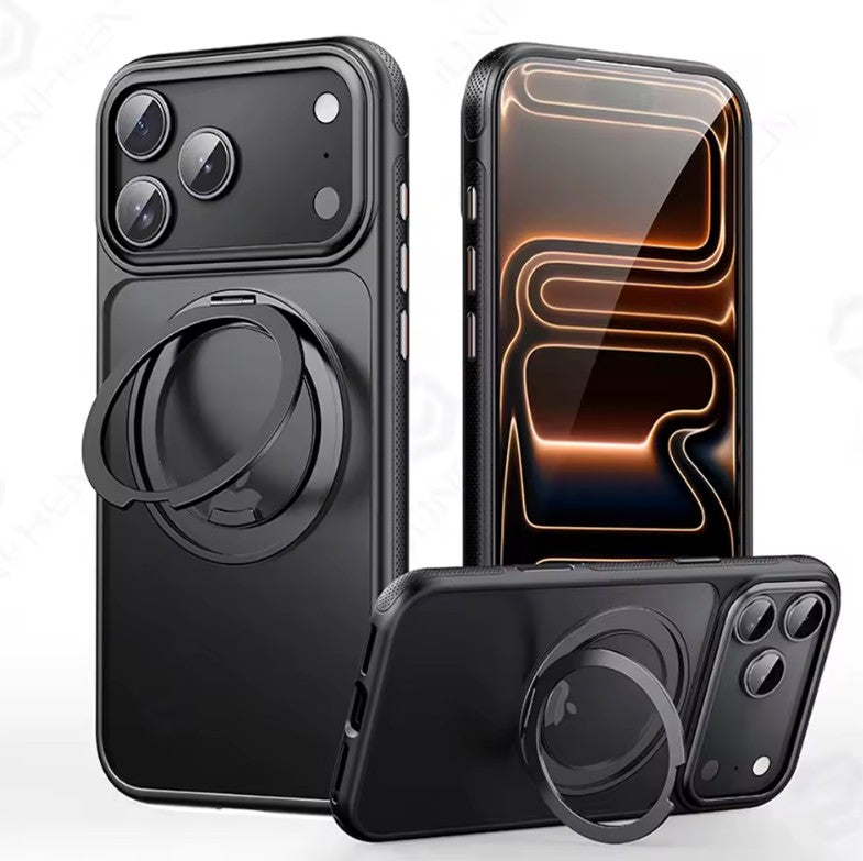 ShockProof + Magnetic Kickstand Case For iphone 17 16 15 14 13 12 11 Pro Max Plus 360° Rotation Ring Holder