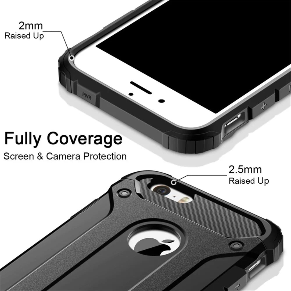 Armor Shield Case for iPhone 11 12 13 14 15 16 Pro Max Plus Mini ShockProof