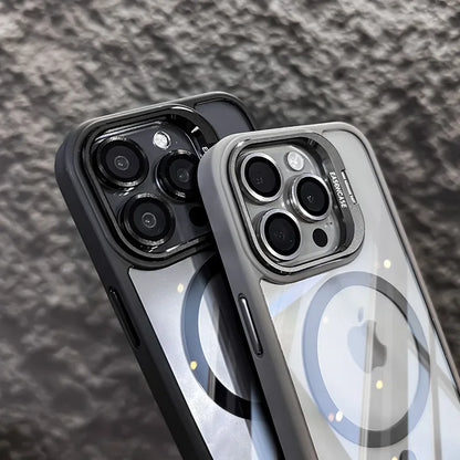 Case with Stand + Glass Len For iPhone 11 to 15 Pro Max Plus ShockProof Magsafe