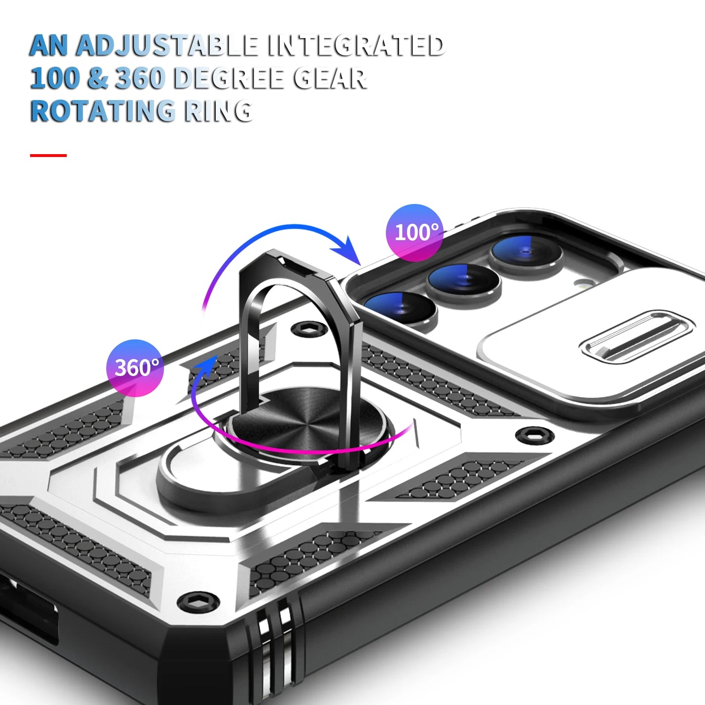 ShockProof Metal Bracket Case for Galaxy A15 A35 A55 Magnetic Samsung 4G 5G