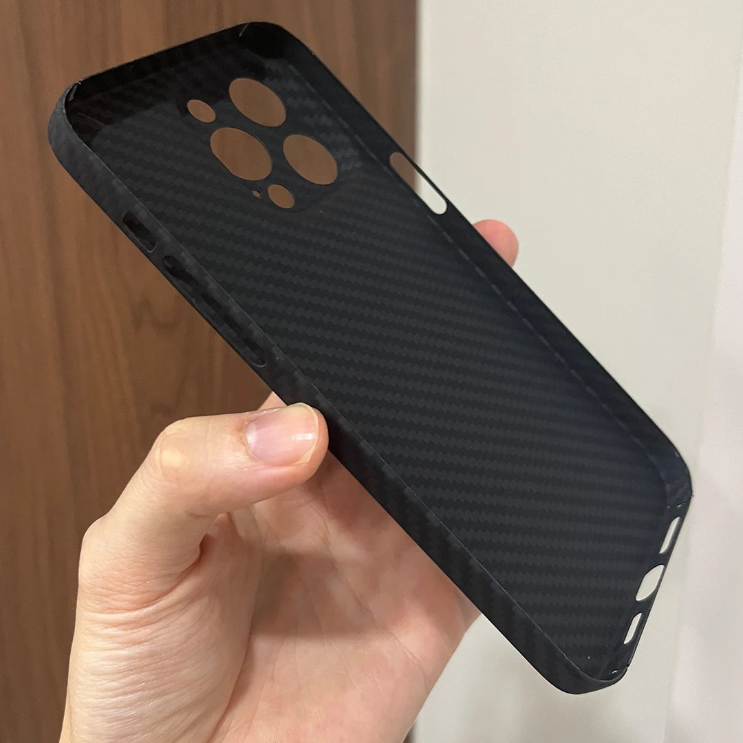 Aramid Carbon Fiber Case For iphone 11 12 13 14 15 16 Pro Max Plus Mini ShockProof