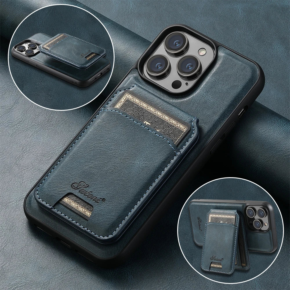Leather With Wallet + Stand Case For iPhone 12 13 14 15 16 Plus Pro Max