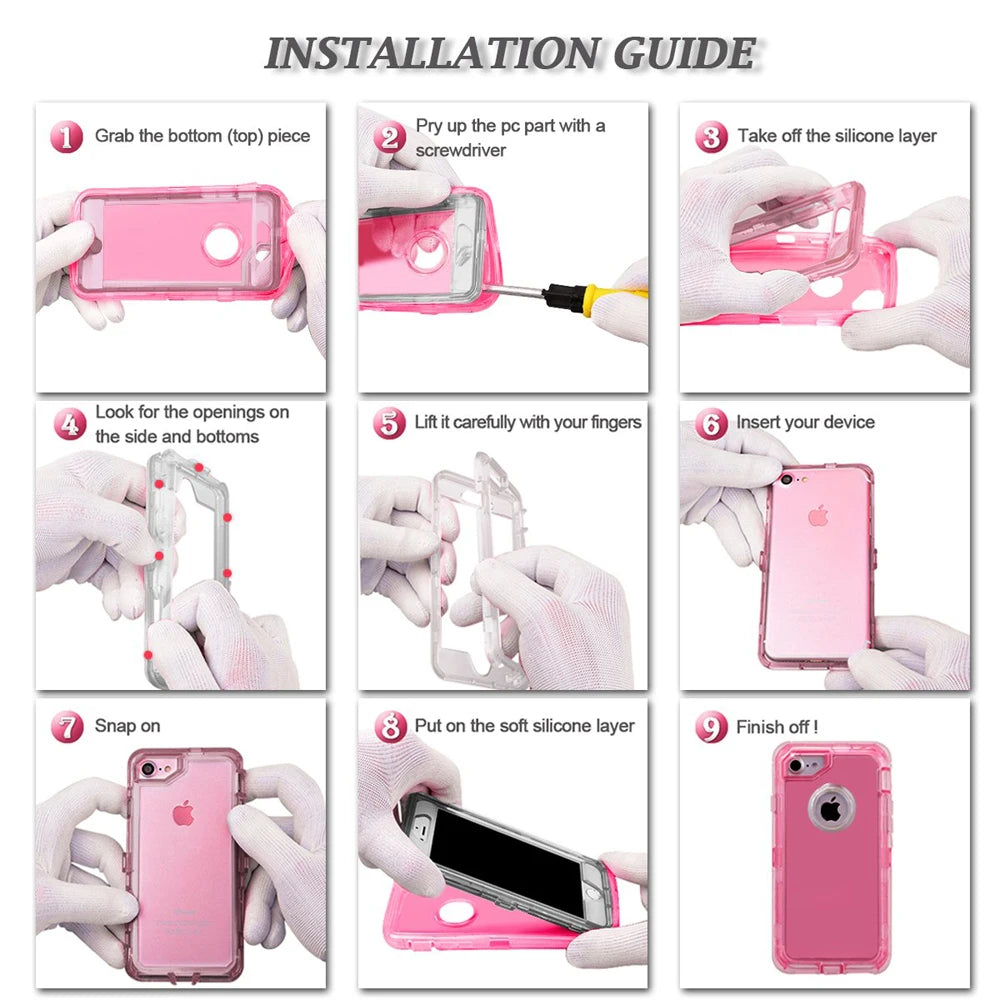 Defender Shockproof Case for iPhone 6 to 16 Pro Max Military Level Protection 360º, MagSafe
