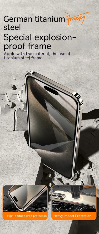 Steel + Alloy Case for iPhone 15 16 Pro max Plus MagSafe Fall Protection