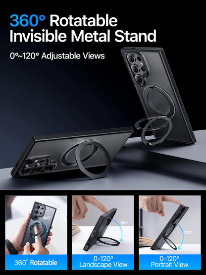 Metal 360º Bracket Case for Galaxy S24 S23 S22 Ultra Plus Samsung ShockProof