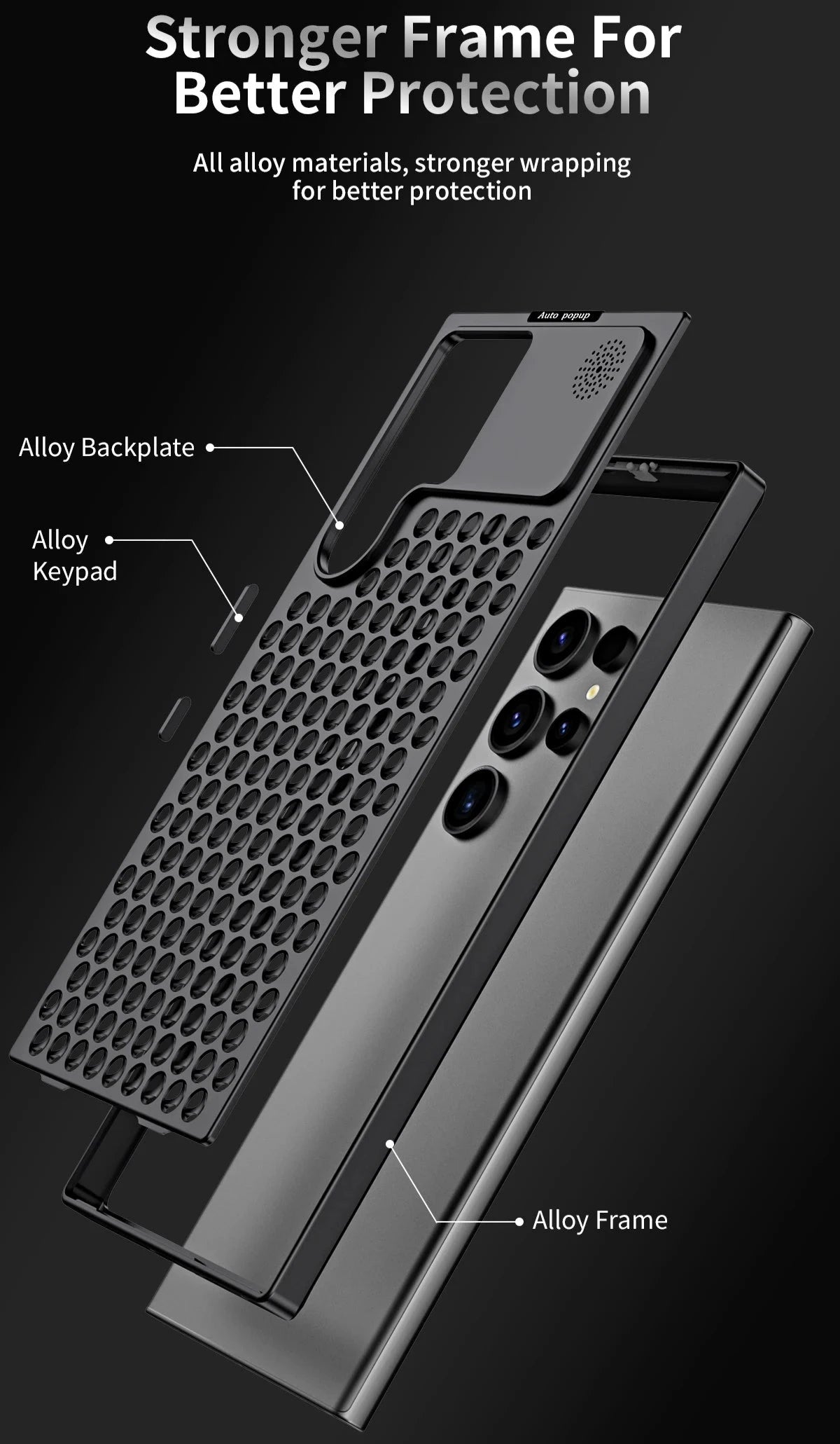 Heat Dissipation Aluminum Case For Galaxy s22 s23 s24 Ultra Plus Samsung Shockproof