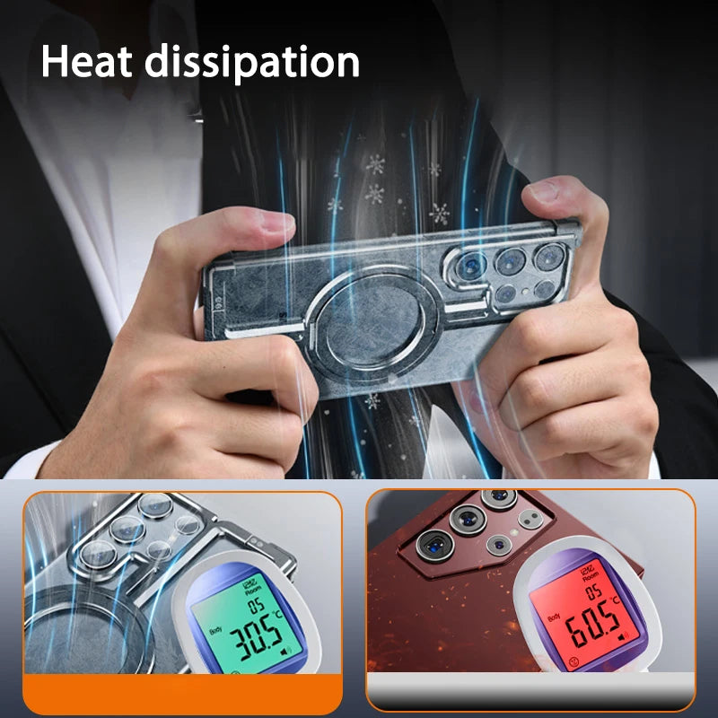 Frameless Aluminum Case for Galaxy S23 S24 Ultra Plus Shockproof Samgung MagSafe