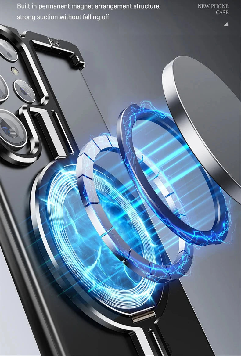 Frameless Aluminum Case for Galaxy S23 S24 Ultra Plus Shockproof Samgung MagSafe