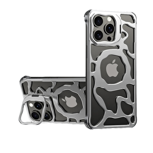 Aluminium Metal Case For iPhone 13 14 15 16 Pro Max Invisible Bracket MagSafe