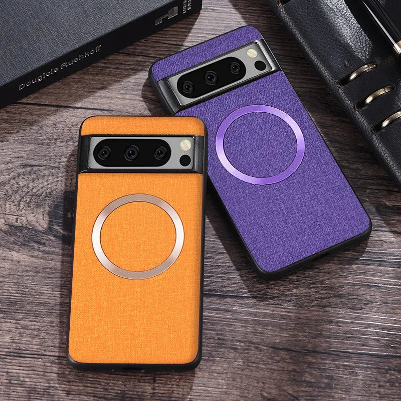 Ctech Classic Fabric Case for Google Pixel 9 8 7 6 Pro XL 7A 8A 6A MagSafe ShockProof