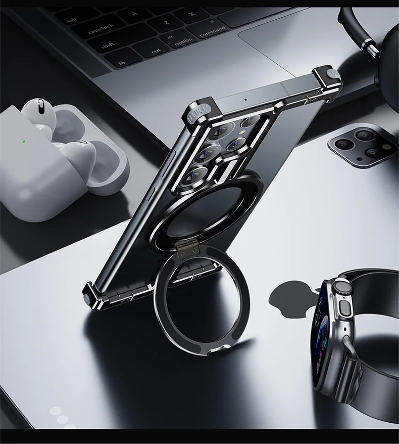 Frameless Aluminum Case for Galaxy S23 S24 Ultra Plus Shockproof Samgung MagSafe