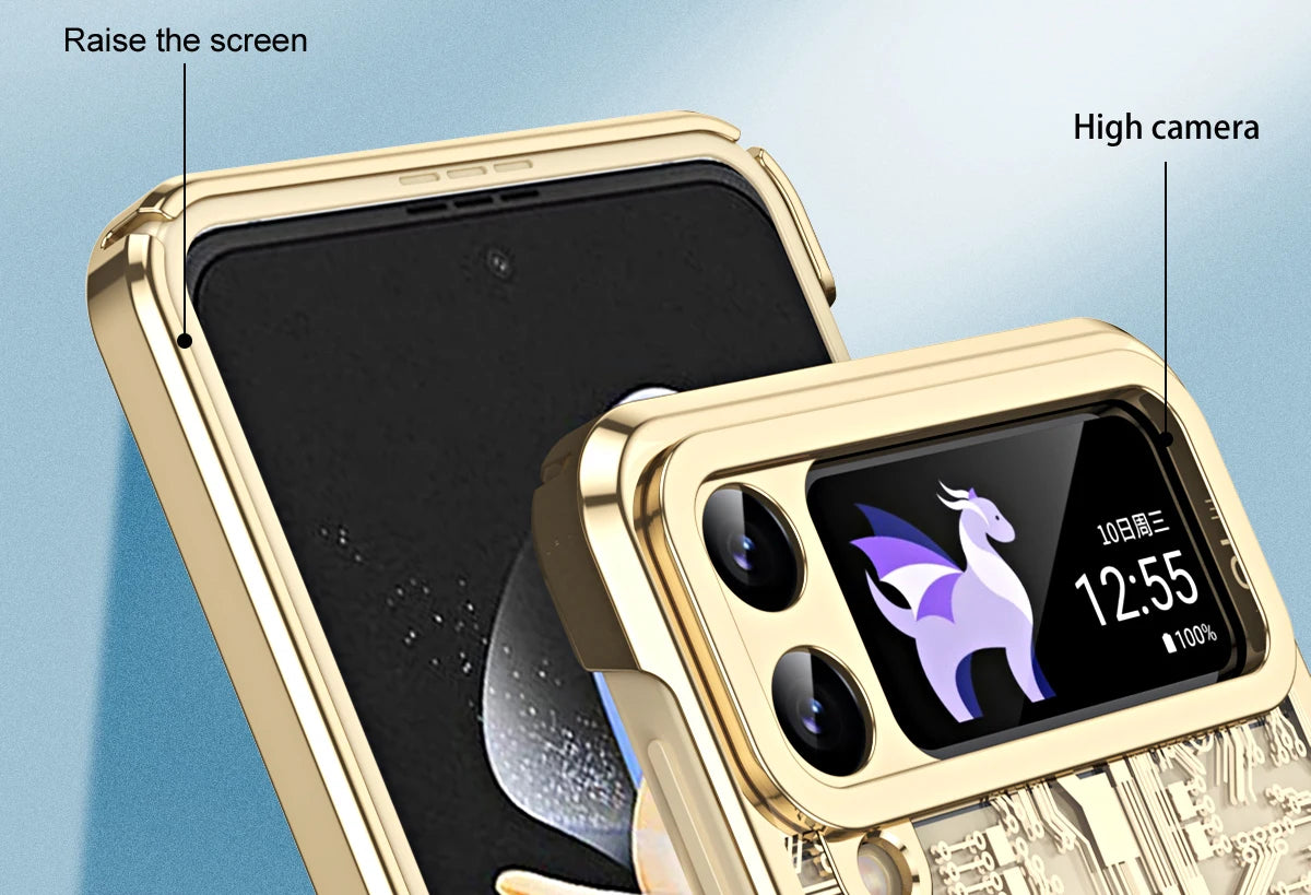 Luxury ShockProof Case For Galaxy Z Flip 6 5 4 3 Samsung Armor