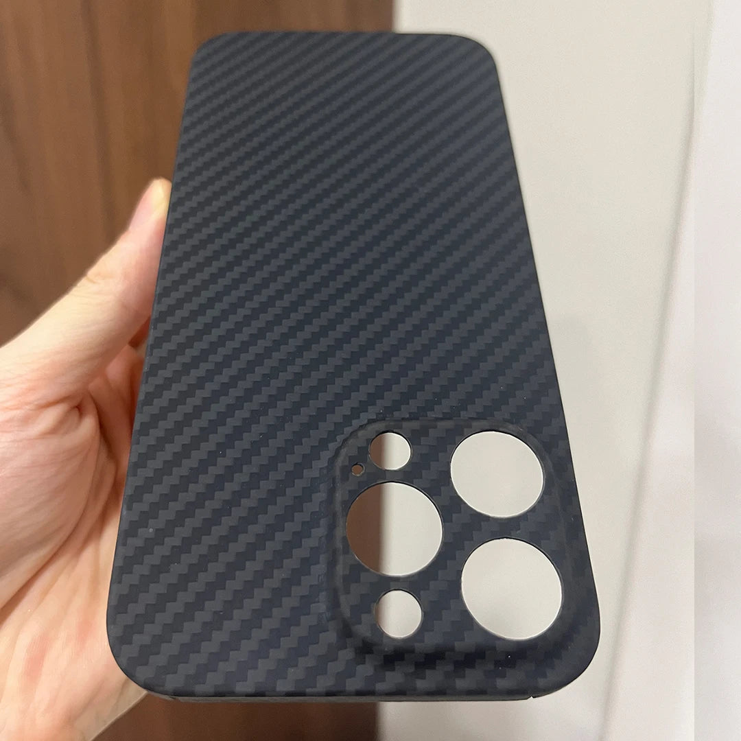 Aramid Carbon Fiber Case For iphone 11 12 13 14 15 16 Pro Max Plus Mini ShockProof