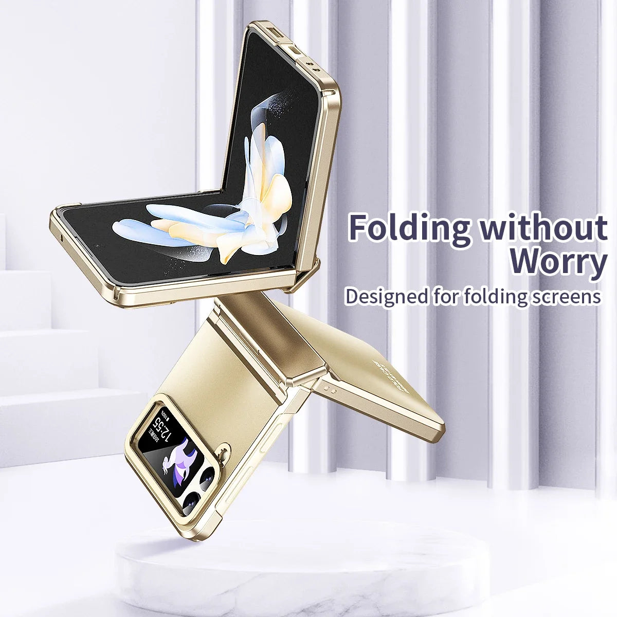 Luxury Electroplated Case ForGalaxy Z Flip 6 5 4 3 5G Samsung ShockProof