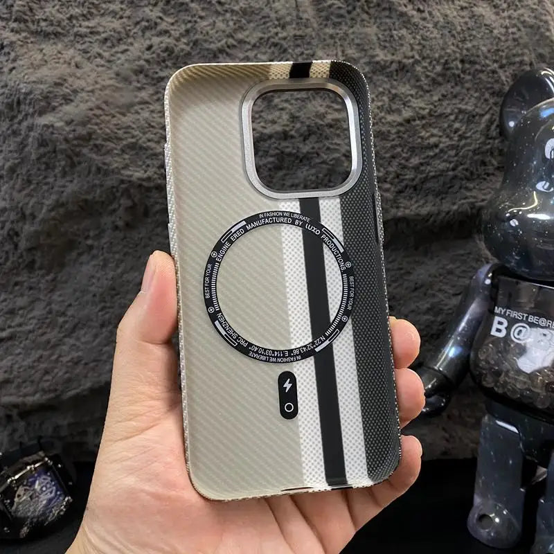 Carbon Fiber like Case for iPhone 13 14 15 16 Pro Max ShockProof MagSafe