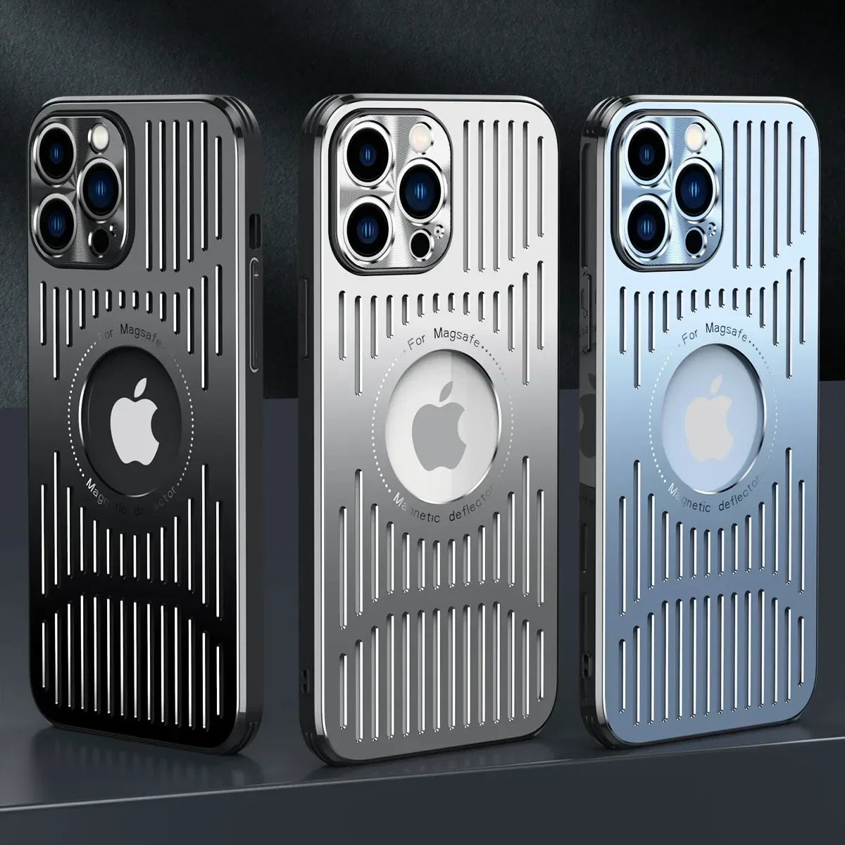 Metal Heat Dissipation Case for iPhone 12 to 16 Pro Max Plus with Magnetic Magsafe