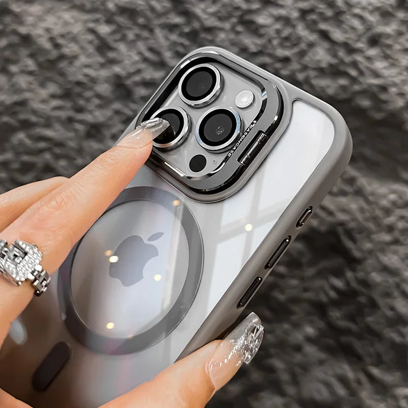 Case with Stand + Glass Len For iPhone 11 to 15 Pro Max Plus ShockProof Magsafe