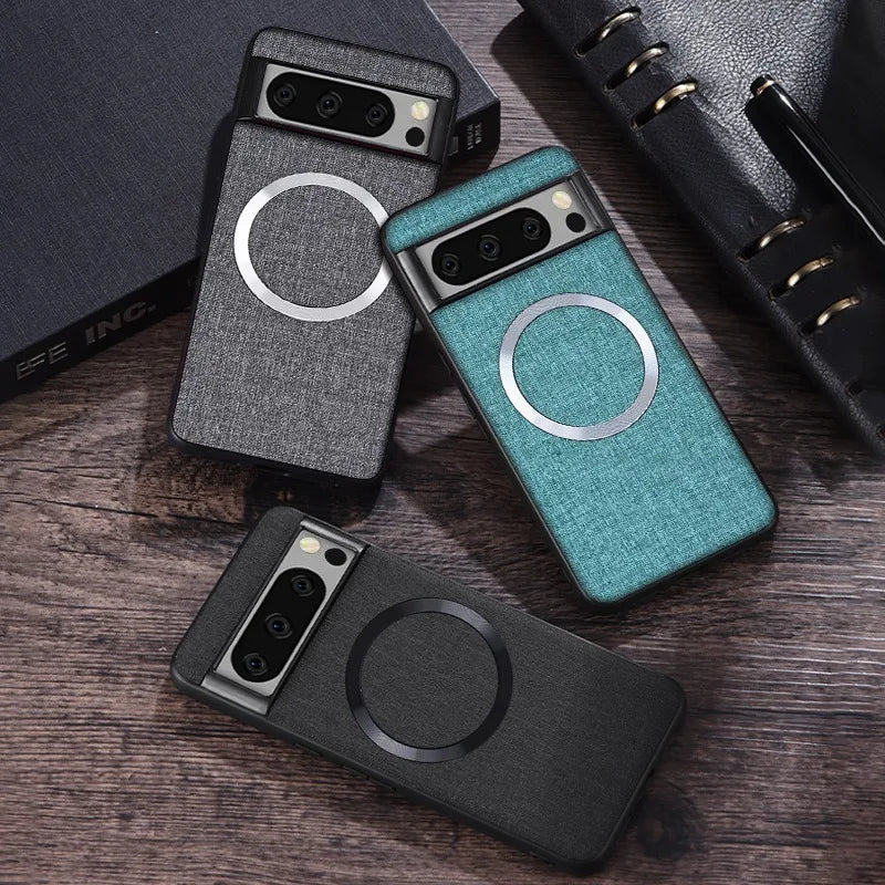 Ctech Classic Fabric Case for Google Pixel 9 8 7 6 Pro XL 7A 8A 6A MagSafe ShockProof