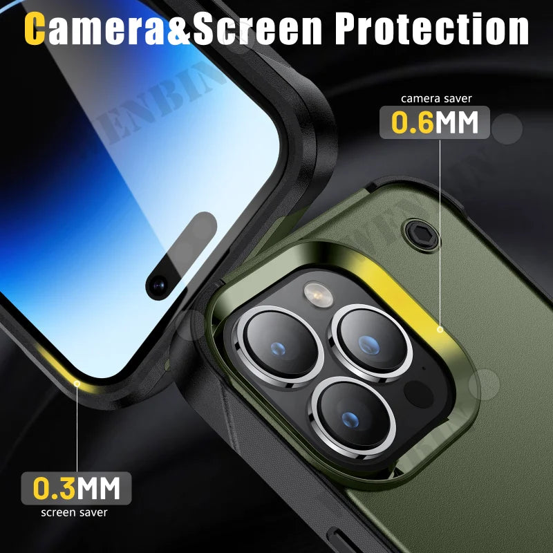 Shield Case With Stand for iPhone 15 14 13 12 Pro Max ShockProof