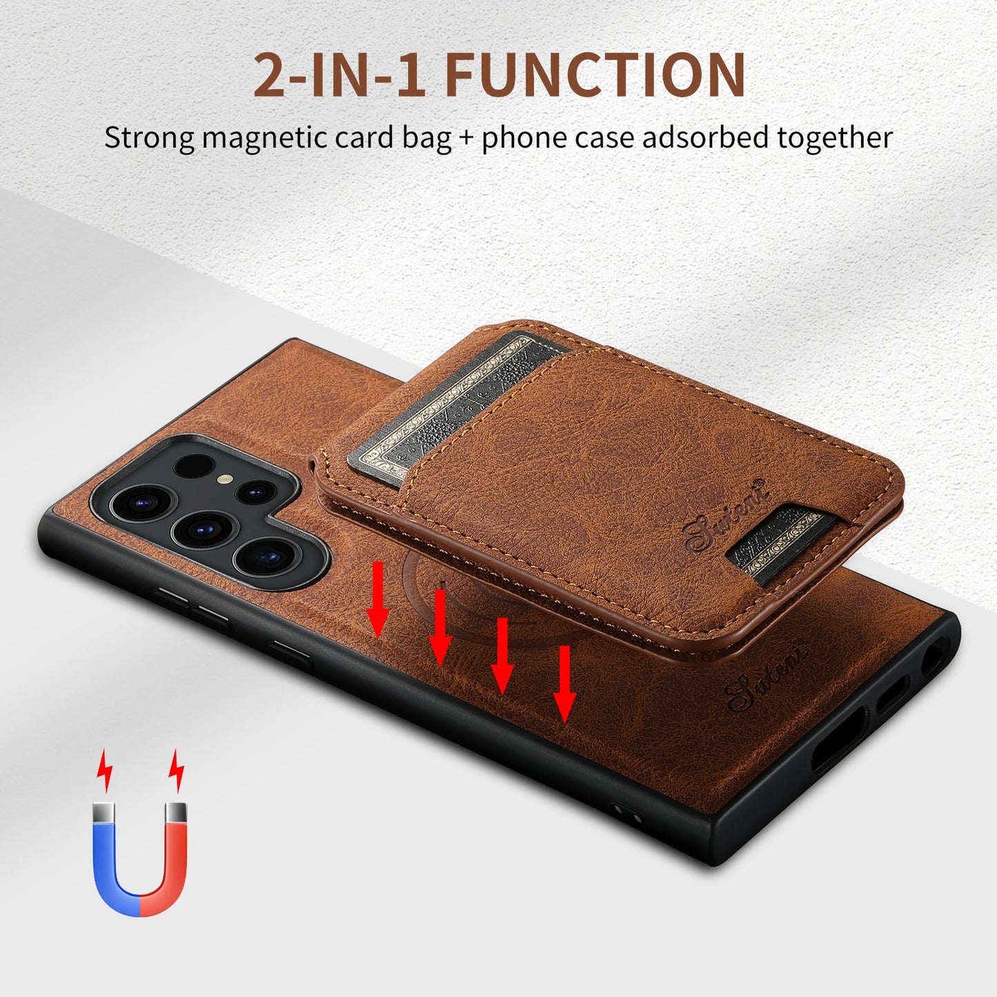 Wallet Leather Case For Galaxy S24 S23 S22 Ultra Plus Samsung Card Holder