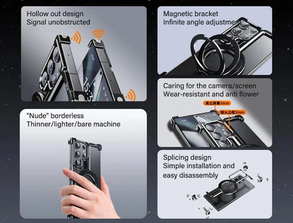 Frameless Aluminum Case for Galaxy S23 S24 Ultra Plus Shockproof Samgung MagSafe
