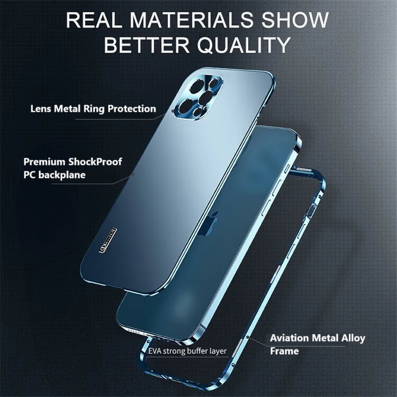 ShockProof Case for iPhone 12 13 14 15 16 Pro Max With Metal Frame
