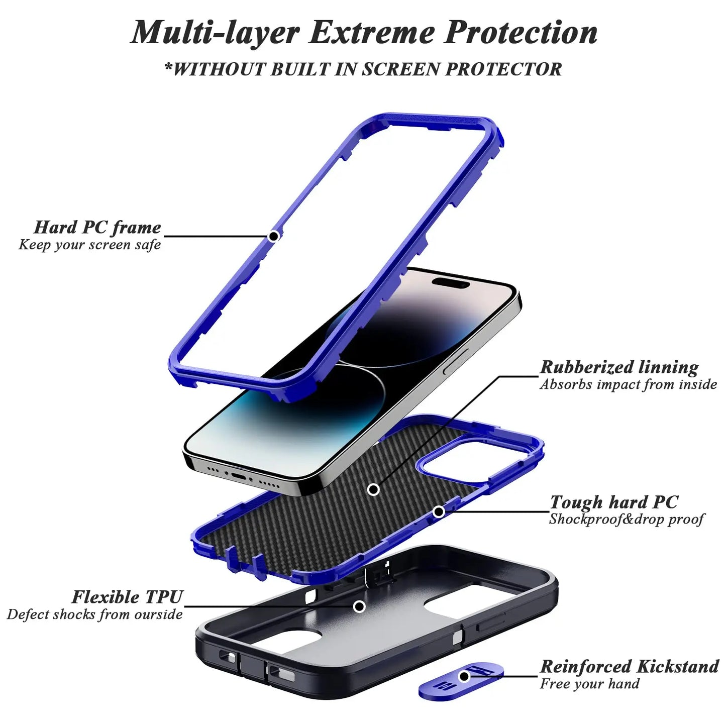 Defender Case with kickstand For iPhone 15 16 Plus Pro Max Heavy Armor MagSafe