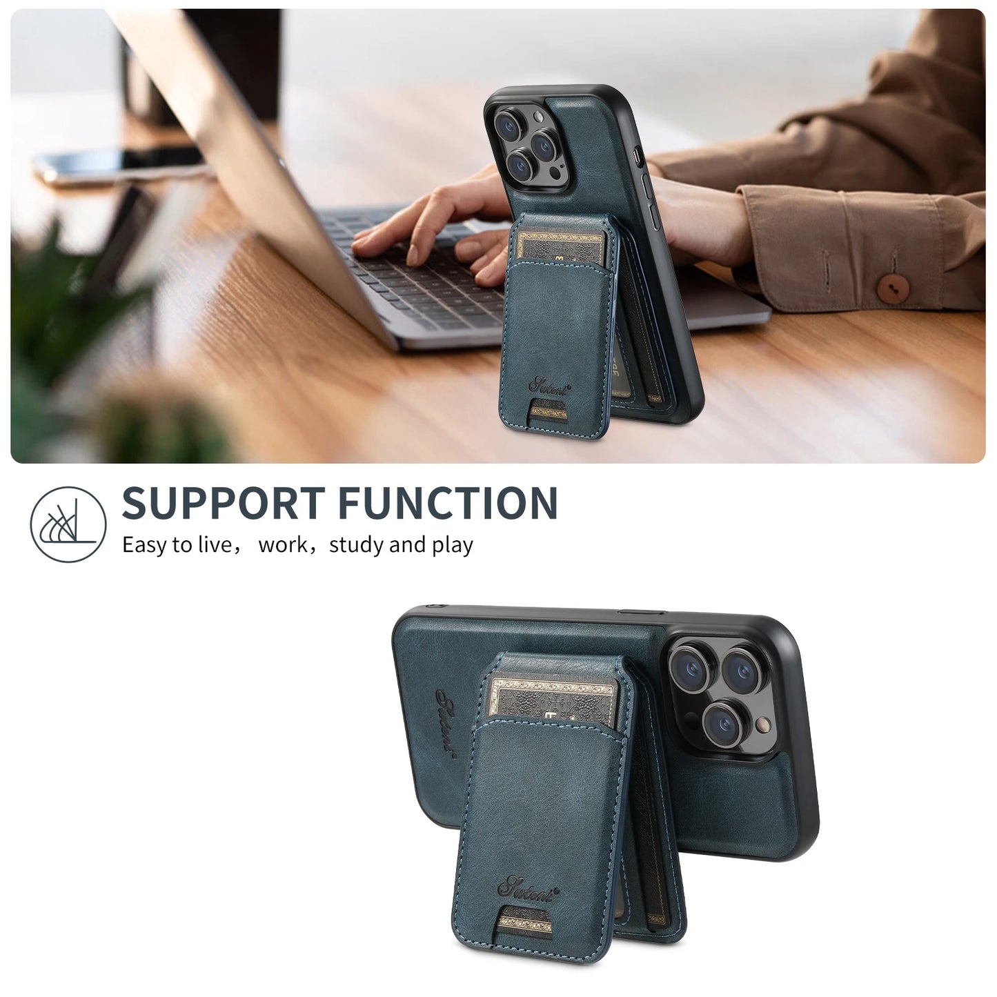 Leather With Wallet + Stand Case For iPhone 12 13 14 15 16 Plus Pro Max