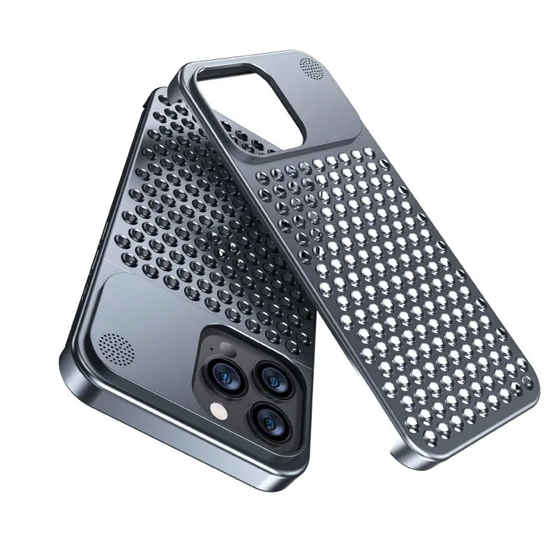 Heat Dissipation Metal Case For iPhone 12 13 14 15 16 Pro Max Plus Aromatherapy Cooling