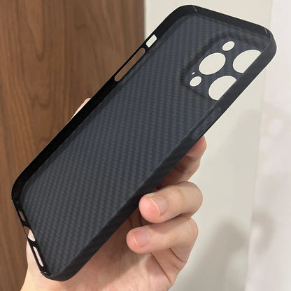 Aramid Carbon Fiber Case For iphone 11 12 13 14 15 16 Pro Max Plus Mini ShockProof