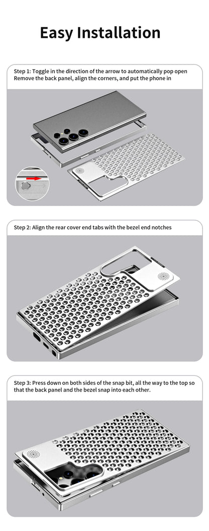 Heat Dissipation Aluminum Case For Galaxy s22 s23 s24 Ultra Plus Samsung Shockproof