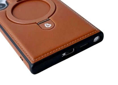 Classic Leather + Kickstand Case For Galaxy S24 S23 S22 Ultra Plus MagSafe Samsung