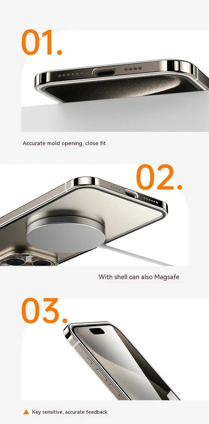 Steel + Alloy Case for iPhone 15 16 Pro max Plus MagSafe Fall Protection
