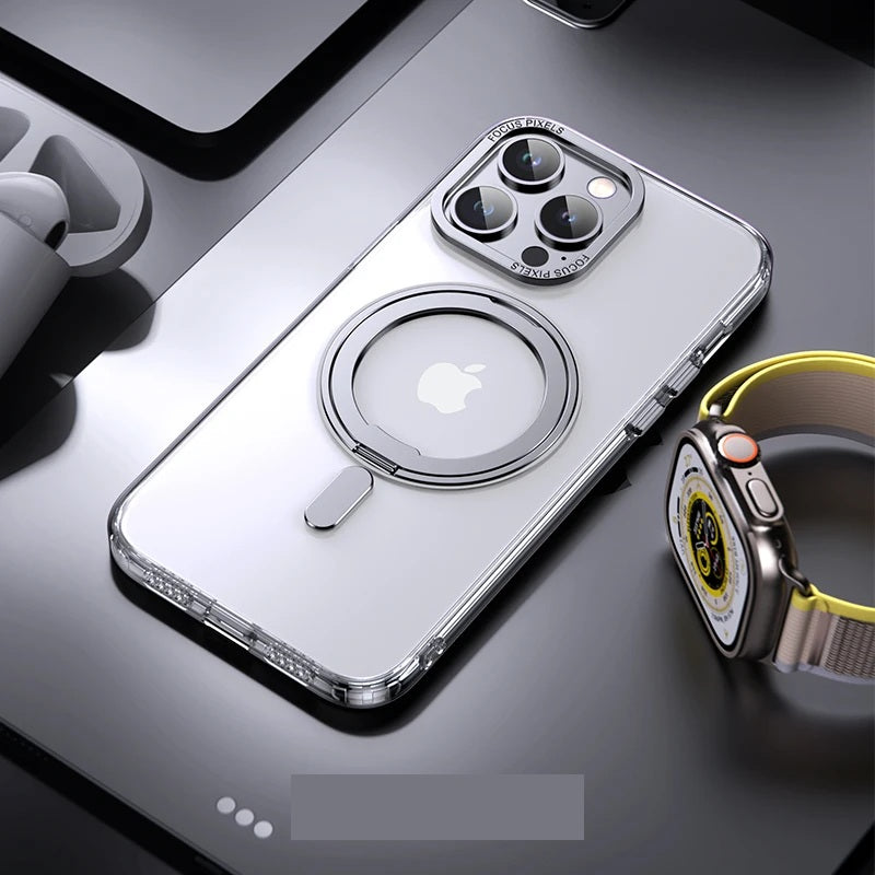 ShockProof + Magnetic Kickstand Case For iphone 17 16 15 14 13 12 11 Pro Max Plus 360° Rotation Ring Holder