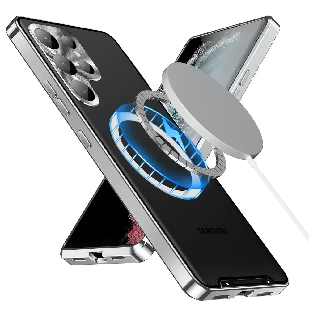 Aluminium Frame Case for Galaxy s24 s23 s22 s21 s20 Ultra FE Plus MagSage Magnetic