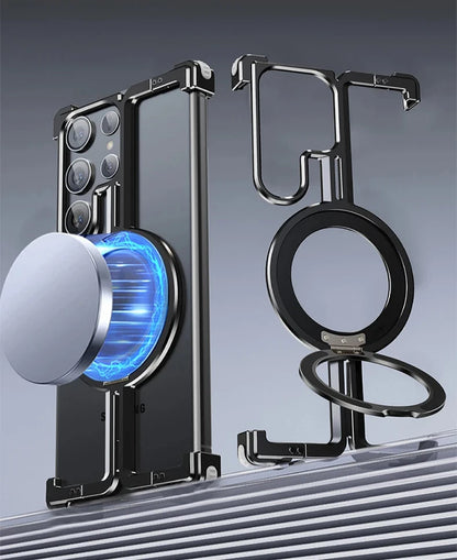 Frameless Aluminum Case for Galaxy S23 S24 Ultra Plus Shockproof Samgung MagSafe