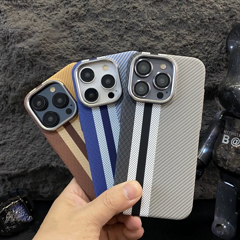 Carbon Fiber like Case for iPhone 13 14 15 16 Pro Max ShockProof MagSafe