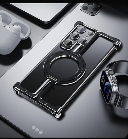Frameless Aluminum Case for Galaxy S23 S24 Ultra Plus Shockproof Samgung MagSafe