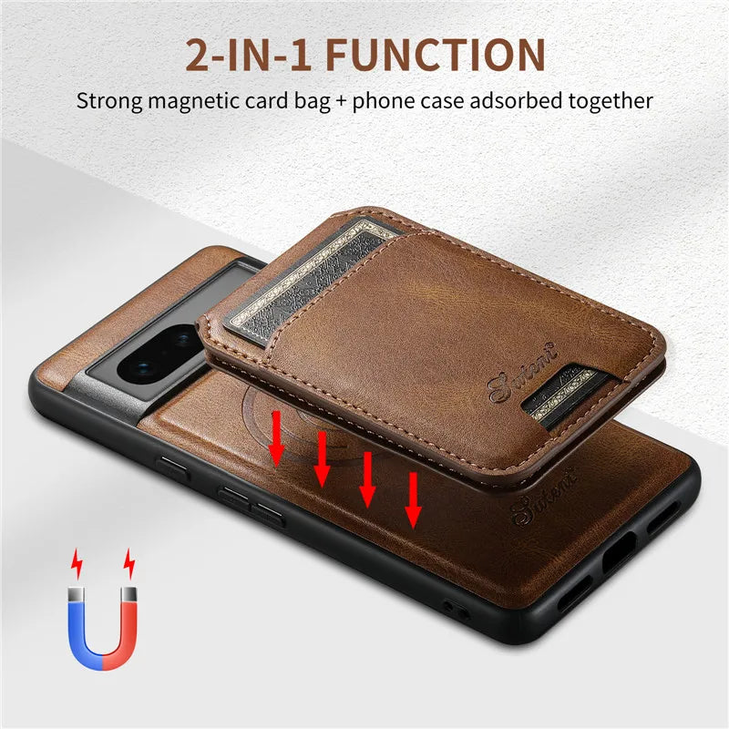 Wallet Leather For Google Pixel 9 Pro 8 7 6 Pro 6A 7A ShockProof Magnetic