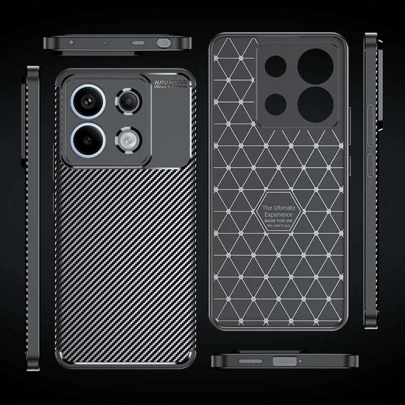 C&T Carbon Fiber Silicone Case For Poco X6 Pro 5G and Redmi Note 13 Pro 5G Shock Proof
